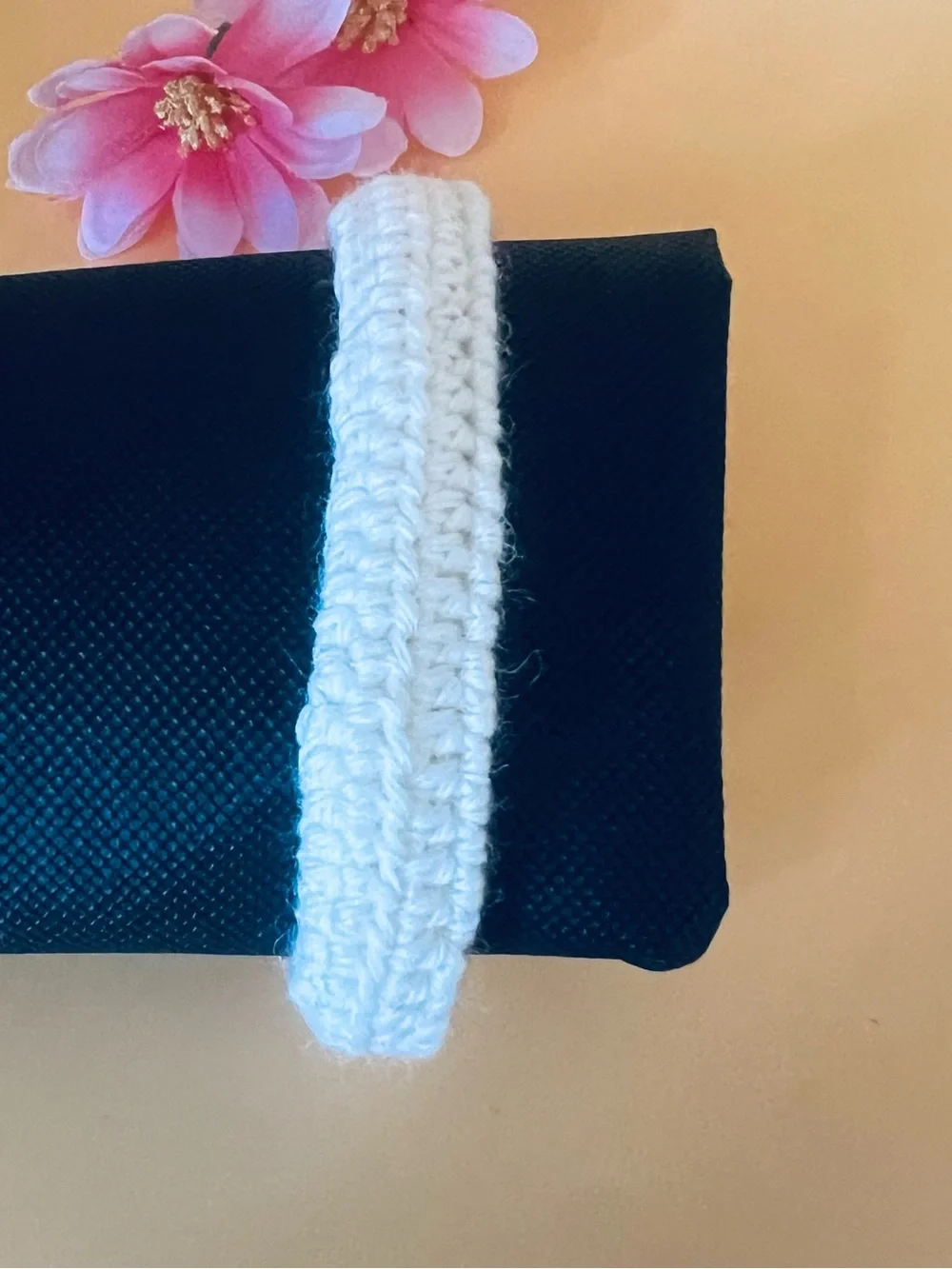 Handcrafted White crochet Bracelet with Gold Clasp